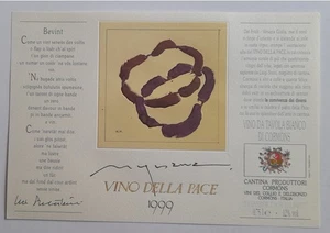 ETICHETTA VINO DELLA PACE 1999 pittore Hidetoshi Nagasawa Mudanjiang Cina Milano - Picture 1 of 1