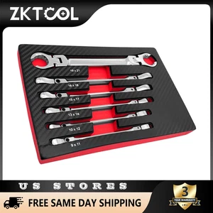 ZKTOOL 6-Piece Flexible Head Flare Nut Wrench Set Metric 12-Point Head 9mm - 21m - Picture 1 of 9