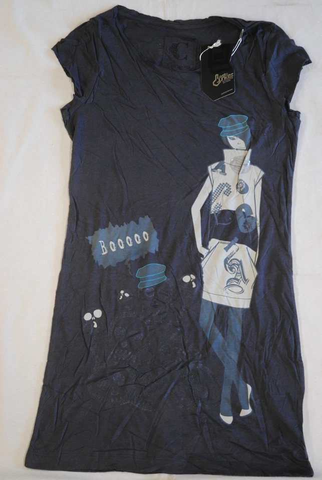 JOYSTICK JUNKIES SKULL HEAP DRESS LADIES SKINNY T SHIRT NEW OFFICIAL RARE - Image 1 of 4