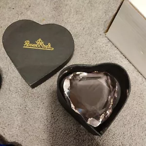 Rosenthal Crystal Pink Valentine Heart paperweight faceted, signed, original box - Picture 1 of 2