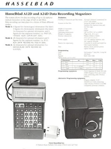 Hasselblad A12D and A24D Data Recording Magazines single sheet brochure - Picture 1 of 1
