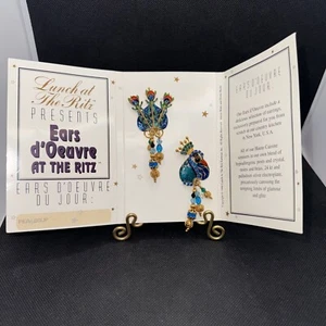 Lunch at the Ritz - Pea Soup - Peacock - Enamel Post Earrings - Picture 1 of 1