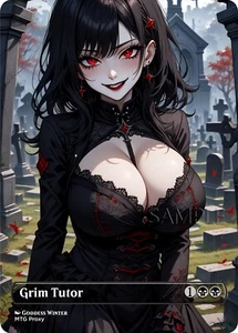 MTG - Grim Tutor - Fanart Borderless Style Karte für EDH / Playtest - Bild 1 von 2