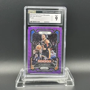 Jalen Brunson #59 2023-24 Panini Prizm Monopoly Purple (Mint 9 CGC) Knicks - Picture 1 of 3