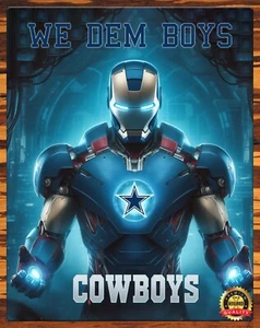 Dallas Cowboys - We Dem Boys - Iron Man - Rare - Metal Sign 11 x 14 - Picture 1 of 4
