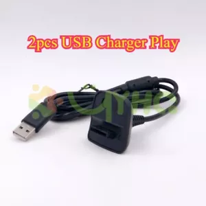 2pcs USB Charger Play and Cable Cord for Xbox 360 Wireless Controller Charge - Picture 1 of 4