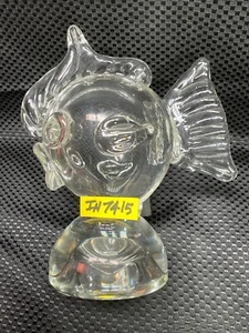 Clear Blown Glass Puffer Fish Sculpture  IN7415 - Picture 1 of 10