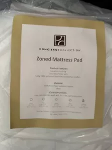 New Sealed / Concierge Collection Zoned Mattress Pad, California King, White - Picture 1 of 4