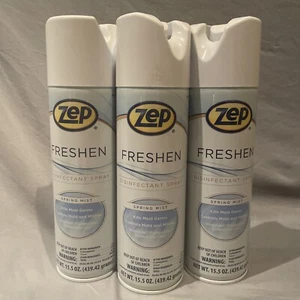 3 Zep Freshen Disinfectant Spray Spring Mist 15.5 oz Aerosol EA Kills Most Germs - Picture 1 of 9