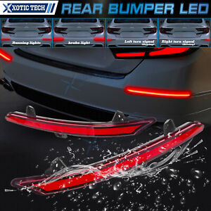 Red Lens Rear Bumper Reflector LED Sequential Light For 2018-2021 Honda Accord