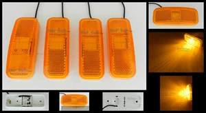 (4) 4" Amber Rectangle Surface Mount LED Clearance Marker Light 2 Diode MCL40AB1 - Picture 1 of 2