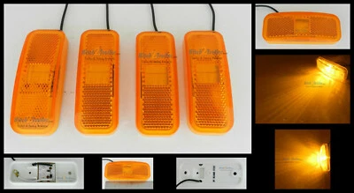 (4) 4" Amber Rectangle Surface Mount LED Clearance Marker Light 2 Diode MCL40AB1 Foto 1 de 2