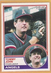 1983 O PEE CHEE BASEBALL TOMMY JOHN #196 ANGELS NMMT/NMMT+ *92381