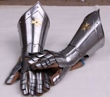 Medieval Knight Gauntlets Functional Armor Gloves Adult Leather Steel SCA AS11