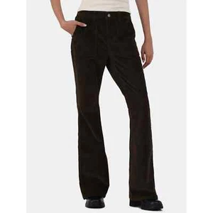 No Boundaries Women's Mid Rise Porkchop Dark Brown Flare Slim Fit Pants, Size 0 - Picture 1 of 5