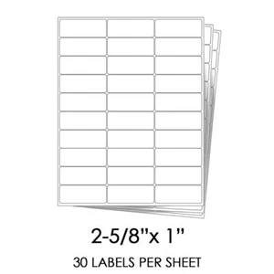 6000 unidades 1" x 2-5/8" láser/dirección de inyección de tinta etiquetas adhesivas fuertes 30 arriba - Imagen 1 de 5