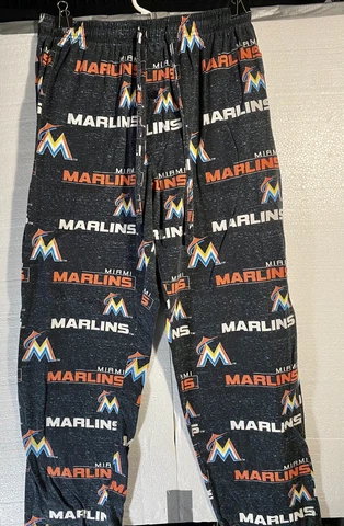 Miami Marlins Lounge Pajamas Pants Genuine MLB Baseball Mens Small Black Cover