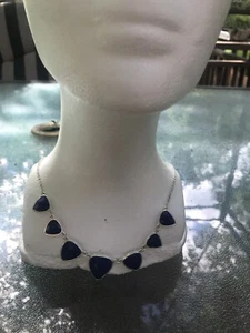 Chaps Halskette Silberfarben Blau Neu mit Etikett - Bild 1 von 2