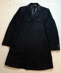 Cardinal Of Canada Wool Jacket Adult 44 Black Button Long Sleeve Trench Coat. - Picture 1 of 11