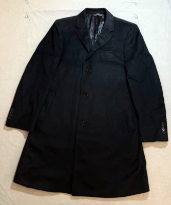 Cardinal Of Canada Wool Jacket Adult 44 Black Button Long Sleeve Trench Coat. - Image 1 of 4