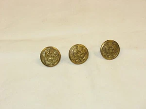 3 VTG. Superior Quality / Waterbury Company Brass Eagle Military Buttons - Picture 1 of 6