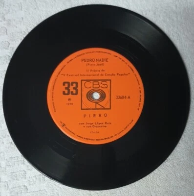 PIERO Pedro Nadie / Valdemar O Brasiliero Vinyl Album 45 7” Brazilian Import VG+ - Image 1 of 3