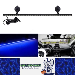 Blue Flexible Car Strobe Light Windshield Suction Mount 83CM Flash Warning Light - Picture 1 of 6