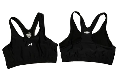 2 - Under Armour Racerback Sports Bra Women's Size Small Black Athletic Lot - Image 1 of 4