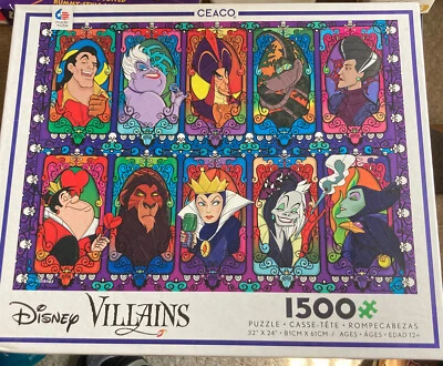 NUEVO Disney Villains 2 Ceaco 1500 Piezas Rompecabezas Vidrieras Reina Malvada Foto 1 de 2