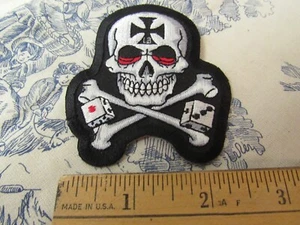 Biker / Motorcycle Gang "13" / Skull & Cross Bones / Maltese Cross Sew On Patch - Picture 1 of 5