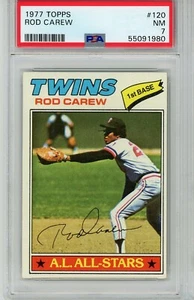 1977 Topps #120 ROD CAREW - Minnesota Twins HOF - PSA 7 - Picture 1 of 2