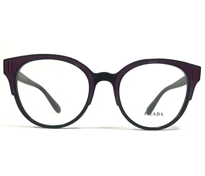 PRADA Eyeglasses Frames VPR 08U SSA-1O1 Black Purple Red Cat Eye 52-20-140 - Image 1 of 4