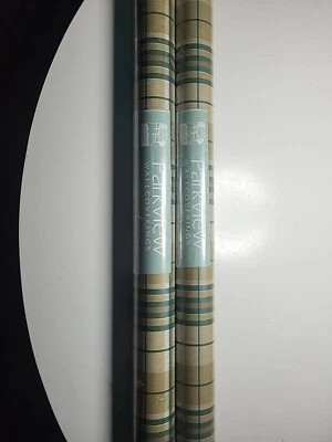 2 revestimientos de pared Parkview Designs 56 pies cuadrados cada uno cuadros a rayas verdes sellados nos Foto 1 de 4