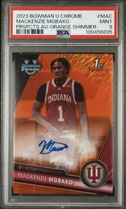 Mackenzie Mgbako 23/24 Bowman Chrome Orange Shimmer Auto 20/25 RC PSA 9 MInt IU - Picture 1 of 2