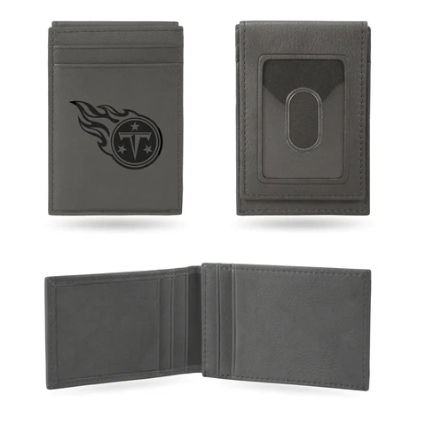 NFL TENNESSEE TITANS WALLET GRAY FRONT POCKET LASER ENGRAVED Cover