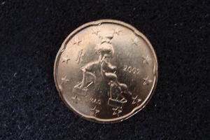 20 Cent Kursmünze Italien, 2002, bankfrisch, unc, aus Münzrolle, kein Umlauf - Bild 1 von 2