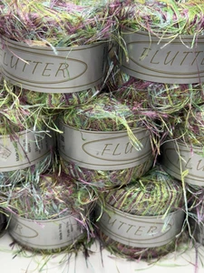 Yarn Lot Of 9 Flutter Eyelash Multi Color Made In Italy 3mm 75 Yds Approx - Picture 1 of 5