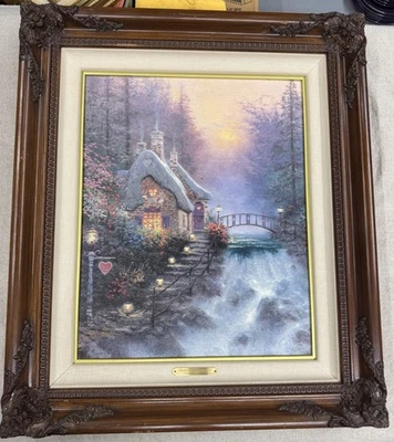 Thomas Kinkade Sweetheart Cottage II 16x20 S/N 311/980 Framed W/ COA Painting - Image 1 of 4