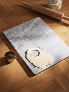 Footed Marble Pastry Board Extra Large 30cm x 45cm Light and Dark - Picture 1 of 2