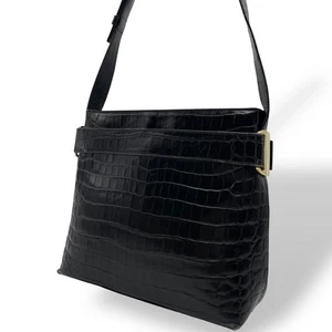 Borsa a tracolla Ferragamo in pelle nera con nastro Vara - Foto 1 di 16