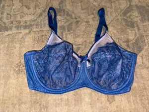 Wacoal Retro Chic BH 36D blau Spitze ungefüttert Bügel 855186 - Bild 1 von 5