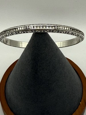 ✨ Brighton Silver-Tone Etched Swirl & Crystal Bracelet - Image 1 of 4