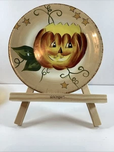 Halloween Pumpkin Plate Decorative Jack O’Lantern Farrucci Hand Painted &Crafted - Picture 1 of 4