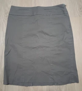 Vtg ANN TAYLOR LOFT Stretch Cotton Gabardine Taupe Pencil Career Skirt 6 - Picture 1 of 7