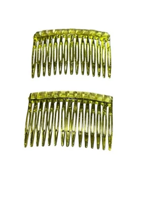 NEW hair accessories plastic comb style set of 2 yellow - Image 1 of 2