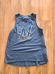 Genuine Merchandise Tank Womens Size Small Blue MLB Milwaukee Brewers - Picture 1 of 4