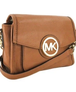 Bolso Bandolera Michael Kors Pequeño Fulton Cuero Marrón Tostado Dorado - Imagen 1 de 8