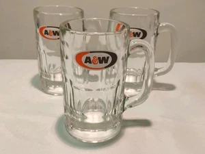 Vintage Rare Set of 3 A&W Root Beer Mug 1970 All Matching 6" Pristine Condition - Picture 1 of 7