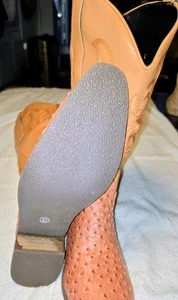 Leder Stiefel Unisex Große 9 ...43 Rotbraun. Strauß Leder Prägung Gr. 43 Neu - Bild 1 von 3