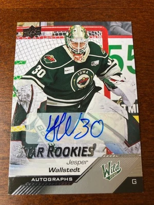 Autógrafo de novato Jesper Wallstedt 2022-23 AHL automático Foto 1 de 2
